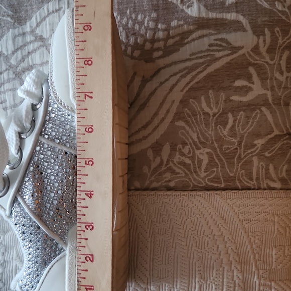 GIANNI BINI, Stylish White, Silver and clear stones, Women's Sneakers, Sz 8.5M - Picture 10 of 11